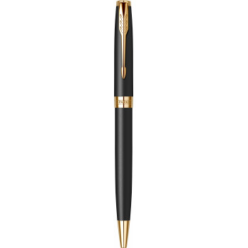 Подарочный набор: Шариковая ручка Parker Sonnet Core K528, Matte Black GT +  Ежедневник Premium, Black GS